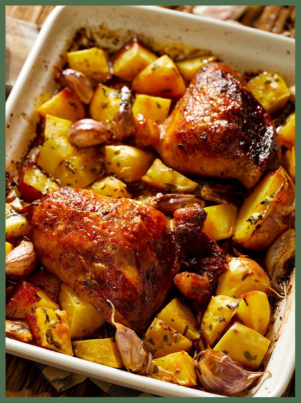 Sobrecoxa assada com batatas